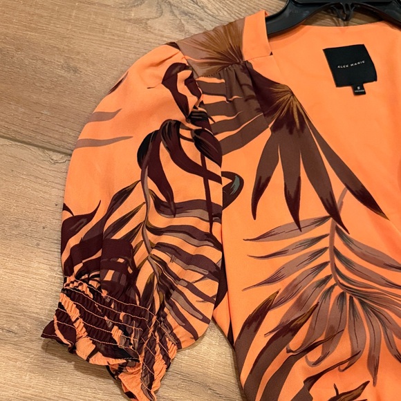 Alex Marie NWOT Tropical Orange Wrap Dress size 8 - Picture 8 of 11